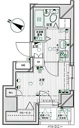 ツインズ西新宿サウスピア 1Kの間取図画像