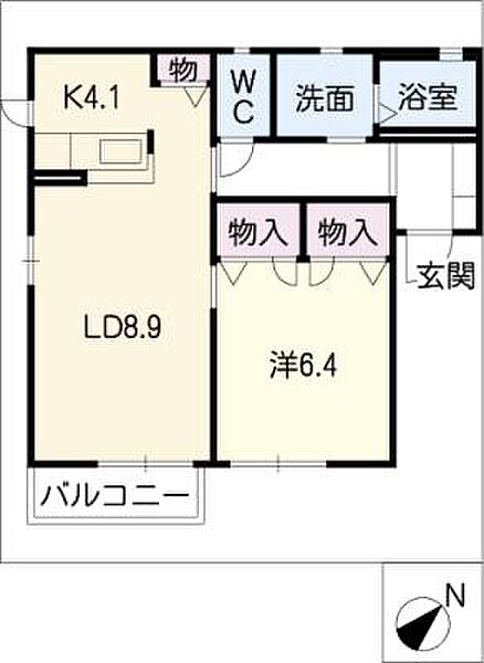 コンフォールハイツ瀬戸　Ｄ棟 ｜愛知県瀬戸市萩殿町1丁目(賃貸アパート1LDK・2階・47.28㎡)の写真 その2