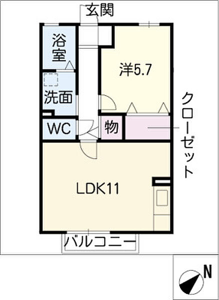ドミールII 105｜愛知県長久手市坊の後(賃貸アパート1LDK・1階・41.29㎡)の写真 その2