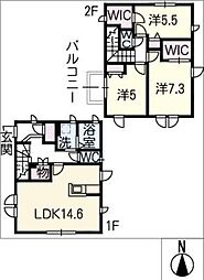 MAISON A LA MODEＢ棟 2階3LDKの間取り