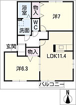 TKハウス 101 ｜ 愛知県長久手市久保山2313-1（賃貸アパート2LDK・1階・55.29㎡） その2