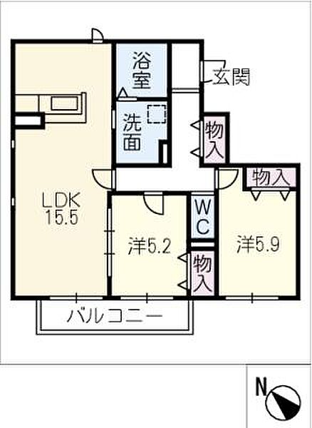 ルーチェ ｜愛知県愛知郡東郷町大字和合字前田(賃貸アパート2LDK・2階・62.95㎡)の写真 その2