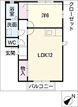 カルテットすずらん  ｜ 愛知県大府市大東町1丁目（賃貸アパート1LDK・1階・43.47㎡） その2