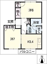 フォーレス・ソシア　Ｂ棟  ｜ 愛知県みよし市三好町木之本（賃貸アパート2K・1階・44.51㎡） その2