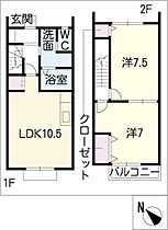 Ｃｈｅｒｒｙ　ｂｌｏｓｓｏｍＢ  ｜ 愛知県刈谷市井ケ谷町井田（賃貸タウンハウス2LDK・2階・59.64㎡） その2