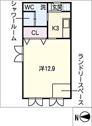 アマルフィー 1階1Kの間取り