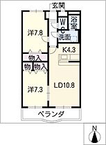 フルール  ｜ 愛知県西尾市山下町西八幡山（賃貸マンション2LDK・3階・67.00㎡） その2