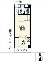 大竹南ビル  ｜ 愛知県岡崎市明大寺町字寺東（賃貸マンション1LDK・6階・33.80㎡） その2