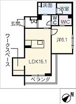 シャーメゾン東岡崎  ｜ 愛知県岡崎市明大寺町字池上（賃貸マンション1LDK・2階・51.66㎡） その2