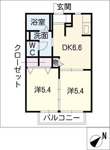 フレグランスＯＫＩＮＯ　Ａ ｜愛知県新城市字沖野(賃貸アパート2DK・1階・40.30㎡)の写真 その2