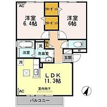 エトワール 302 ｜ 愛知県豊川市中野川町1丁目43番2（賃貸アパート2LDK・3階・56.72㎡） その2