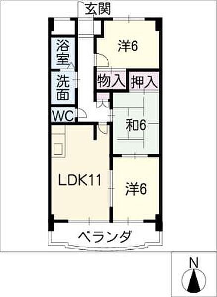 クレストパレス学園前 ｜愛知県豊橋市柱一番町(賃貸マンション3LDK・3階・65.52㎡)の写真 その2