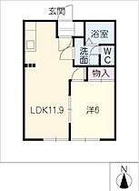 コーポシャイニング  ｜ 愛知県豊橋市西高師町字小谷（賃貸アパート1LDK・1階・38.83㎡） その2