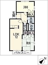 パールIII  ｜ 愛知県丹羽郡大口町余野6丁目（賃貸アパート2LDK・2階・55.28㎡） その2