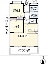 ウィンダムヒル西出  ｜ 愛知県一宮市西出町（賃貸マンション2LDK・3階・65.85㎡） その2