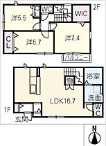 仮）サンセレニティ一宮　Ｂ  ｜ 愛知県一宮市花池1丁目（賃貸一戸建3LDK・2階・85.72㎡） その2