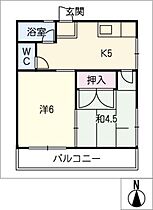 千里ハイツ  ｜ 愛知県稲沢市高御堂1丁目（賃貸アパート2K・1階・34.00㎡） その2