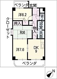 メゾンボー隅田 2階3DKの間取り