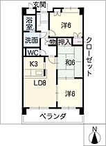 グランコート国府宮  ｜ 愛知県稲沢市稲島法成寺町東狭間（賃貸マンション3LDK・3階・66.59㎡） その2