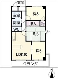 Ｂ．Ｓ．ハウスロボ 3階3LDKの間取り