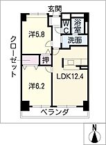 ＰＡＲＫ　ＣＯＵＲＴ　V  ｜ 愛知県あま市上萱津北ノ川（賃貸マンション2LDK・5階・54.50㎡） その2