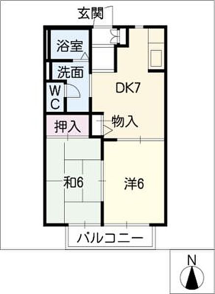 ドゥージェームＹＡＭＡ ｜愛知県あま市新居屋山(賃貸アパート2DK・2階・40.30㎡)の写真 その2