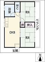 丸文ハイツ  ｜ 愛知県あま市甚目寺郷浦（賃貸マンション2DK・3階・45.00㎡） その2