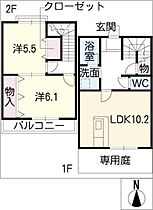 パラレル柳原　Ｓ棟  ｜ 愛知県津島市柳原町3丁目（賃貸タウンハウス2LDK・2階・59.30㎡） その2