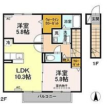 レクシオン神守　B 202 ｜ 愛知県津島市神守町字中切64（賃貸アパート2LDK・2階・57.84㎡） その2