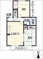 ベルドミールIIＡ棟  ｜ 愛知県北名古屋市熊之庄射矢重（賃貸アパート2LDK・2階・54.00㎡） その2