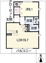 サンキャッスルII　Ｂ棟  ｜ 愛知県小牧市大字北外山（賃貸アパート1LDK・1階・48.00㎡） その2