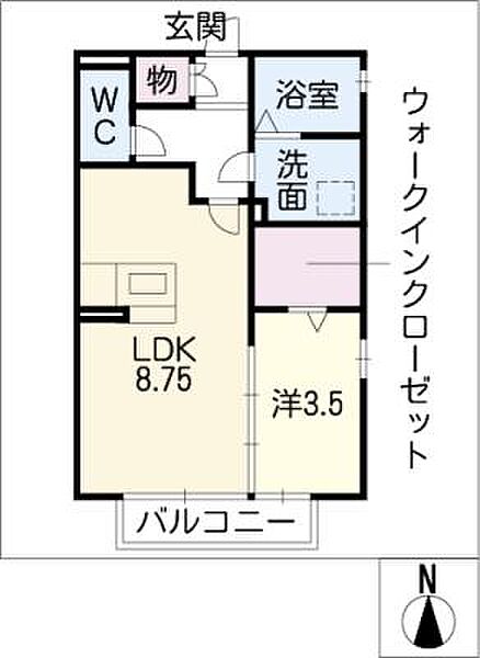 サンセール ｜愛知県春日井市気噴町1丁目(賃貸アパート1LDK・1階・33.39㎡)の写真 その2