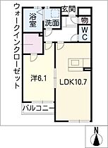 ヴィラ・ロワールＥ棟  ｜ 愛知県春日井市気噴町5丁目（賃貸アパート1LDK・1階・43.98㎡） その2