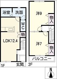 Ｍｉｔｓｕ　Ｆｅｒｉｏ　Ｂ棟 2階2LDKの間取り