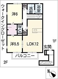 ＳＥＡ　ＶＩＬＬＡＧＥ新舞子 2階2LDKの間取り