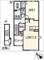 アヴェクトワ 205 ｜ 愛知県知多市八幡字東水代51番地1（賃貸アパート1LDK・2階・50.96㎡） その2