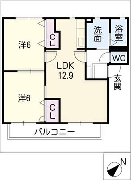 リブェールＡ棟 ｜三重県四日市市下さざらい町(賃貸アパート2LDK・1階・54.13㎡)の写真 その2