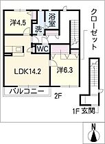 サミットＩ棟  ｜ 三重県四日市市大字茂福（賃貸アパート2LDK・2階・70.93㎡） その2