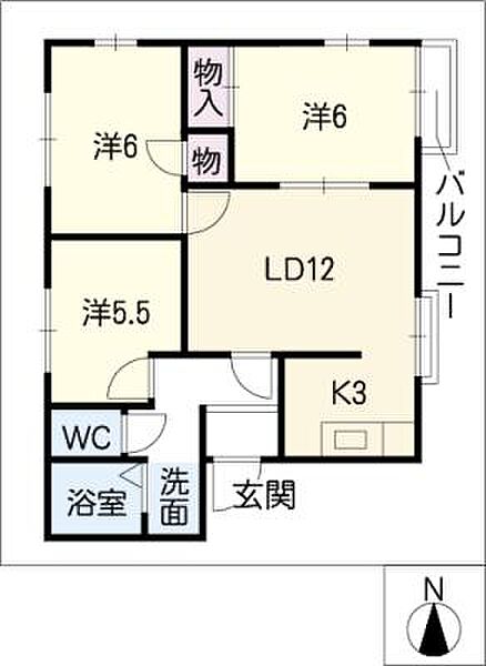 フレグランス石塚Ａ棟 ｜三重県四日市市石塚町(賃貸アパート3LDK・2階・60.70㎡)の写真 その2