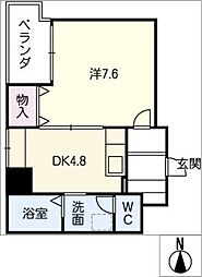 フェリシダ千種 7階1DKの間取り