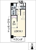 エル・シャトー  ｜ 愛知県名古屋市西区上名古屋1丁目（賃貸マンション1LDK・2階・40.08㎡） その2