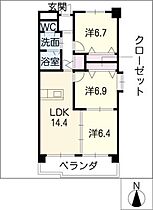 メゾン・メルベーユ  ｜ 愛知県名古屋市西区比良3丁目（賃貸マンション3LDK・5階・75.00㎡） その2