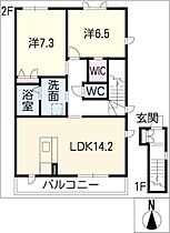 鳥澄グリーンヒルズ　Ｂ棟  ｜ 愛知県名古屋市緑区鳥澄2丁目（賃貸アパート2LDK・2階・71.19㎡） その2