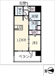 サンパーク上前津　II 8階1LDKの間取り