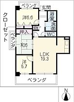 ウィンコート白川  ｜ 愛知県名古屋市中区栄2丁目（賃貸マンション3LDK・6階・80.59㎡） その2