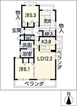 GARDEN HILLS ANNEX  ｜ 愛知県名古屋市千種区鹿子町5丁目（賃貸マンション3LDK・2階・73.04㎡） その2