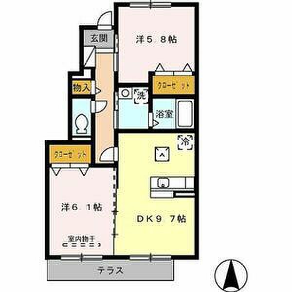 パストラーレ 101｜愛知県名古屋市名東区高針5丁目(賃貸アパート2DK・1階・52.40㎡)の写真 その4