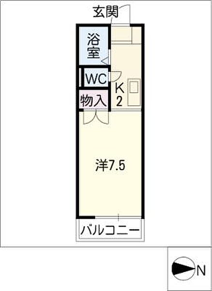 ジュネストーコー ｜愛知県名古屋市天白区植田西1丁目(賃貸アパート1K・2階・22.35㎡)の写真 その2