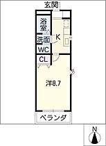 モデルン伊勝  ｜ 愛知県名古屋市昭和区伊勝町2丁目（賃貸マンション1K・2階・26.46㎡） その2