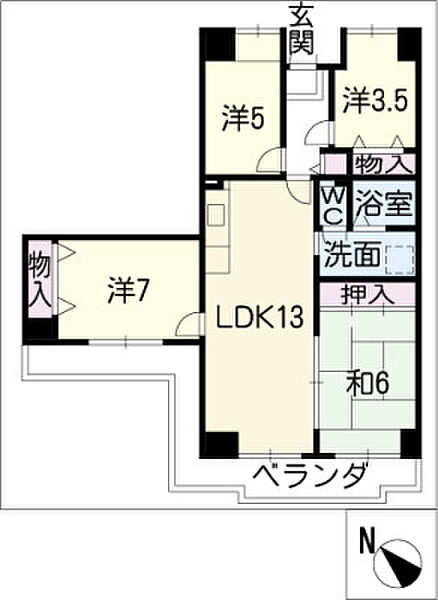 アーバンドエル杁中 508｜愛知県名古屋市昭和区広路町字隼人(賃貸マンション4LDK・5階・88.30㎡)の写真 その2